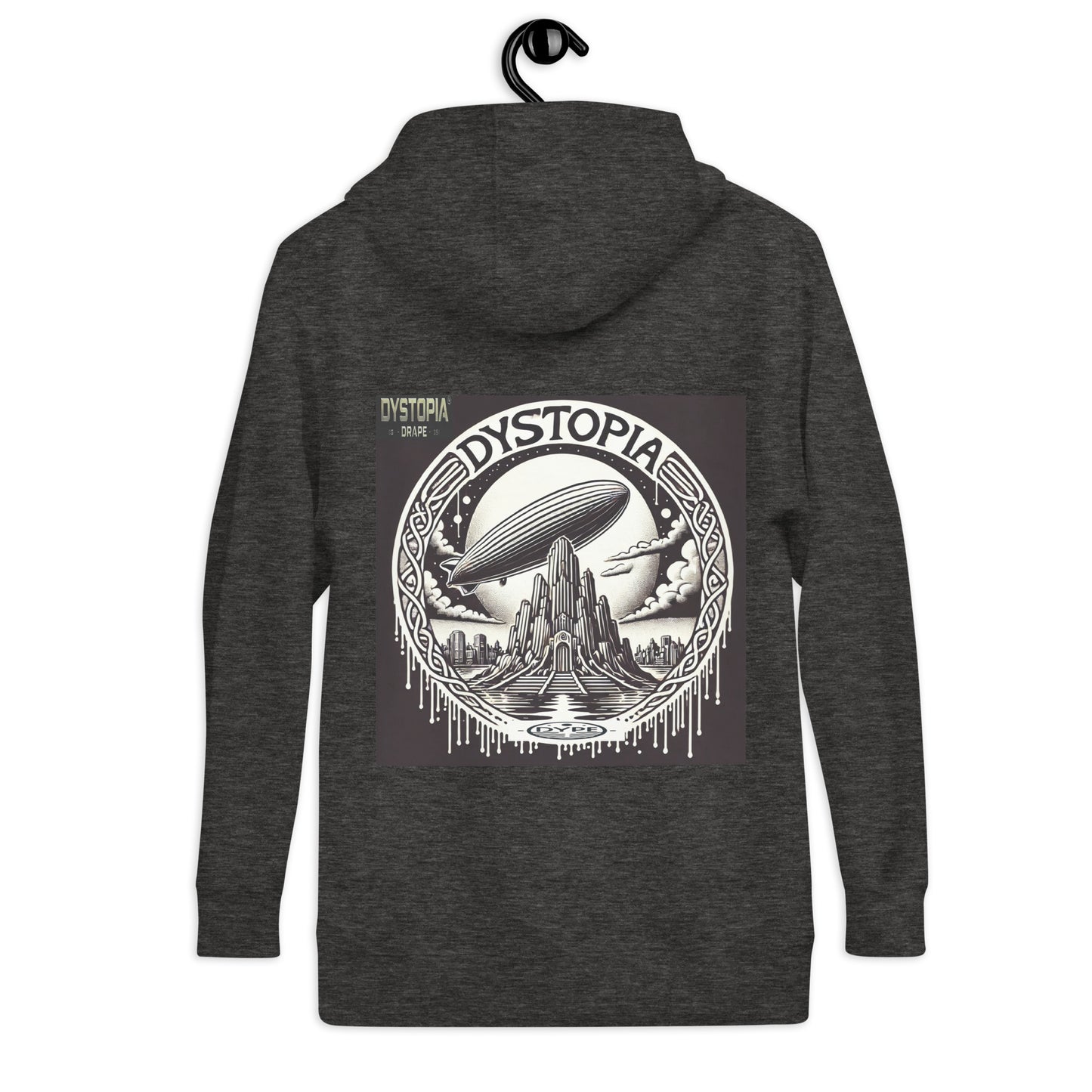 Sudadera unisex con capucha "Deff Zeppelin" de Dystopia Drape