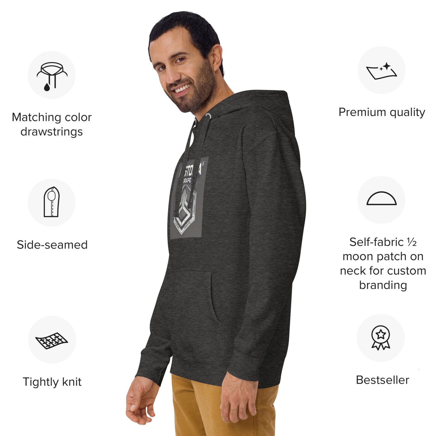 Sudadera unisex con capucha "Deff Zeppelin" de Dystopia Drape