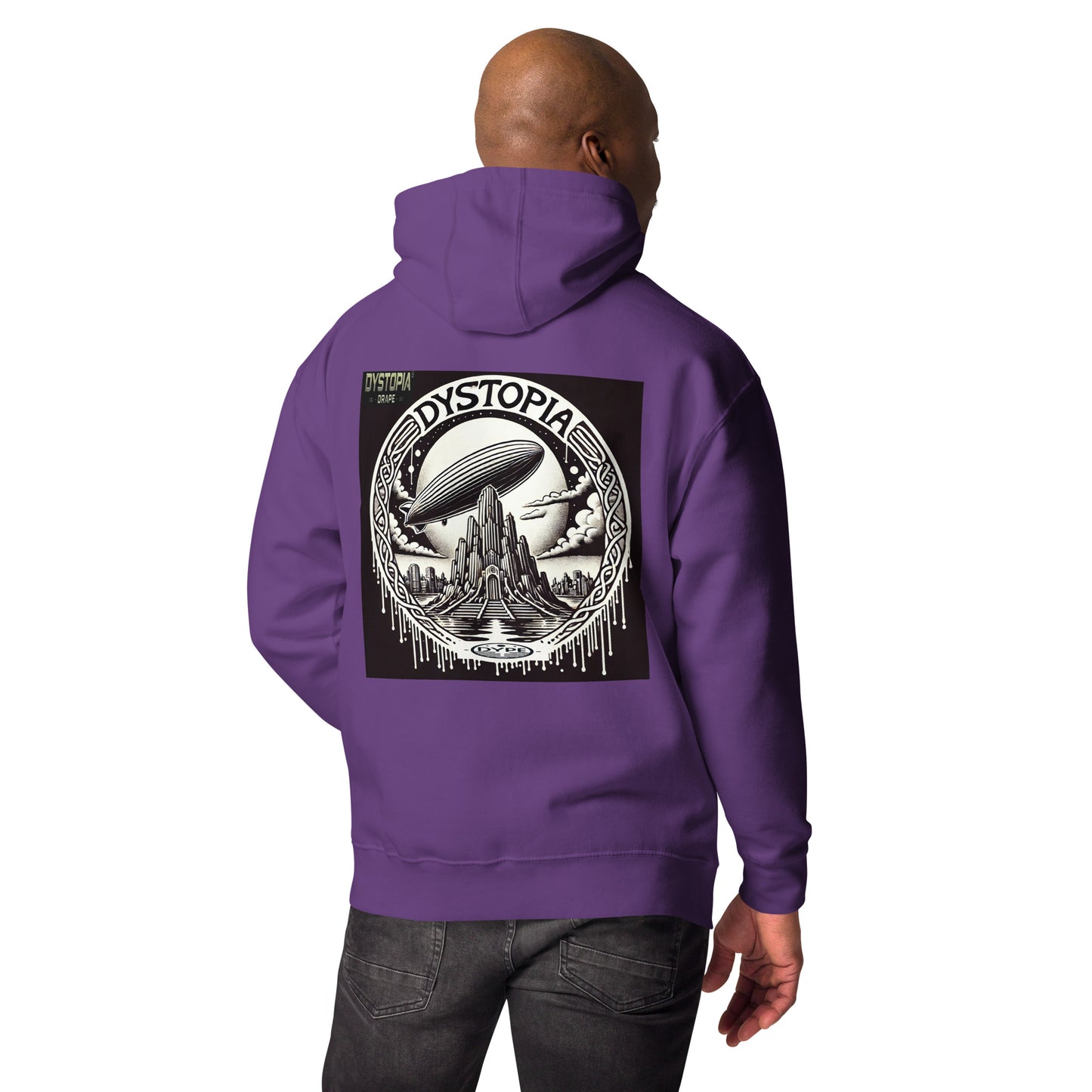Sudadera unisex con capucha "Deff Zeppelin" de Dystopia Drape