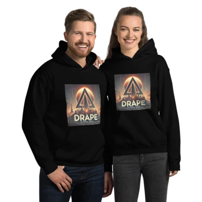 Sudadera unisex  con capucha "Drape" de Dystopia Drape